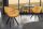 Chaise de salle à manger velours métal jaune noir avec accoudoirs