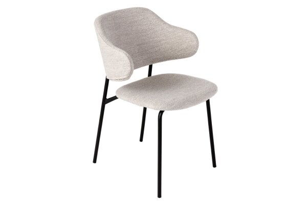 Chaise de salle à manger Retro en métal bouclé gris noir