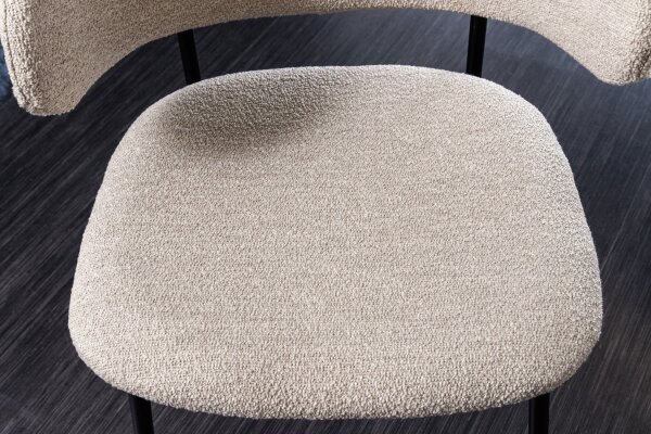 Chaise de salle à manger Retro en métal bouclé gris noir