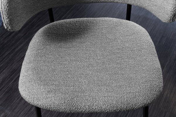 Chaise de salle à manger Bouclé Métal L : 58 cm en Gris Noir