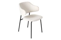 Chaise de salle &agrave; manger Boucl&eacute; Blanc Pieds...