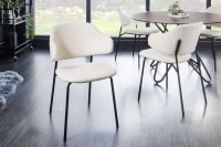 Chaise de salle à manger Bouclé Blanc Pieds...