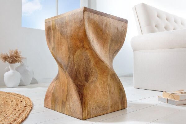 Table dappoint en bois de manguier H : 45 cm Artisanat massif