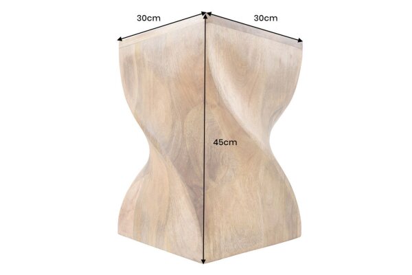 Table dappoint en bois de manguier H : 45 cm Artisanat massif