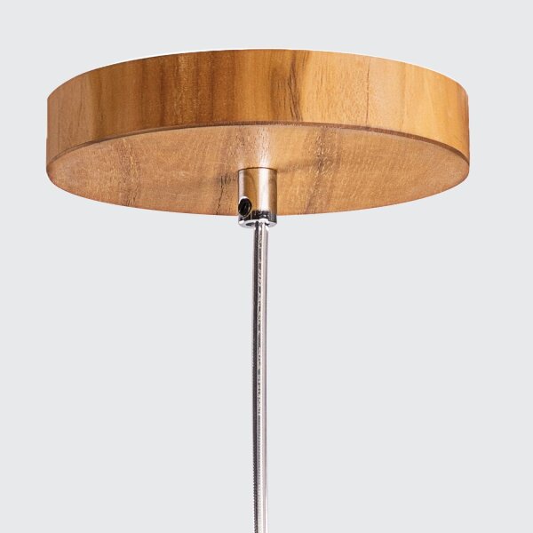 Lampe à suspendre Bois plaqué Teck L : 20 cm E27 Moderne