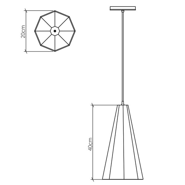 Lampe à suspendre Bois plaqué Teck L : 20 cm E27 Moderne