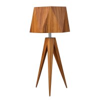 Lampe de table tripode en teck plaqué bois 62 cm...