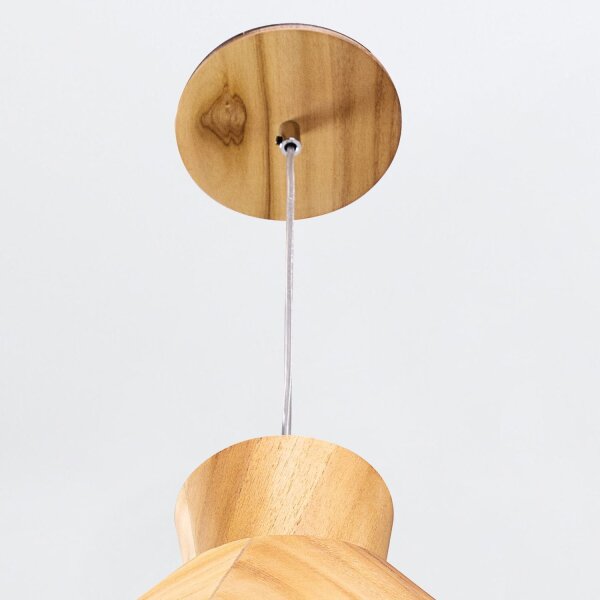 Suspension Bois Plaqué Teck E27 D : 40 cm Moderne
