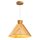 Suspension Bois Plaqué Teck E27 D : 40 cm Moderne