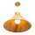 Suspension Bois Plaqué Teck E27 D : 40 cm Moderne