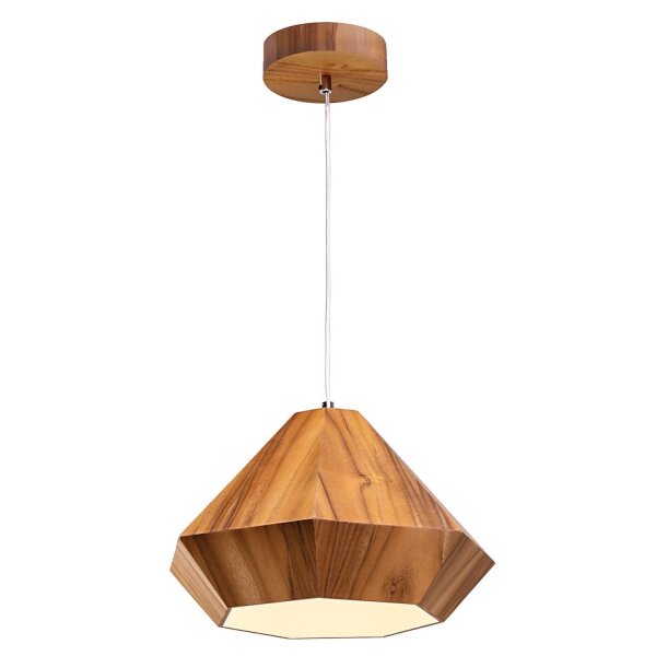 Lampe à suspendre Placage de teck L : 34,5 cm E27 design moderne