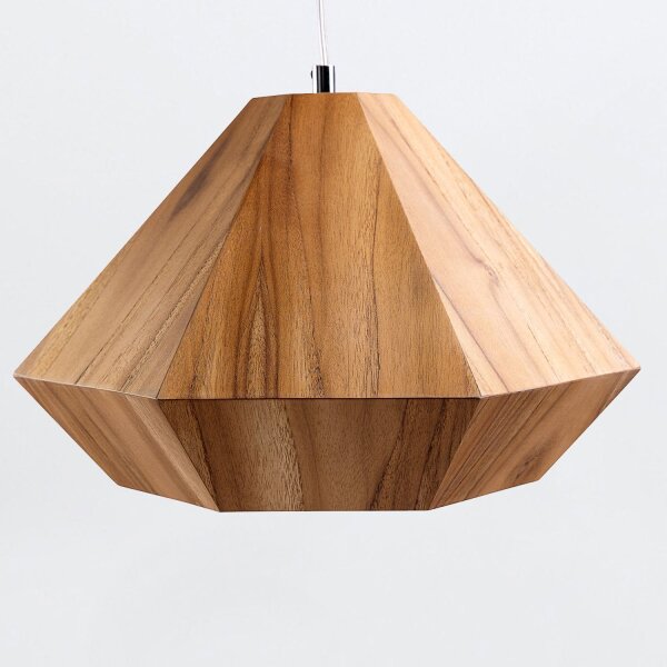 Lampe à suspendre Placage de teck L : 34,5 cm E27 design moderne