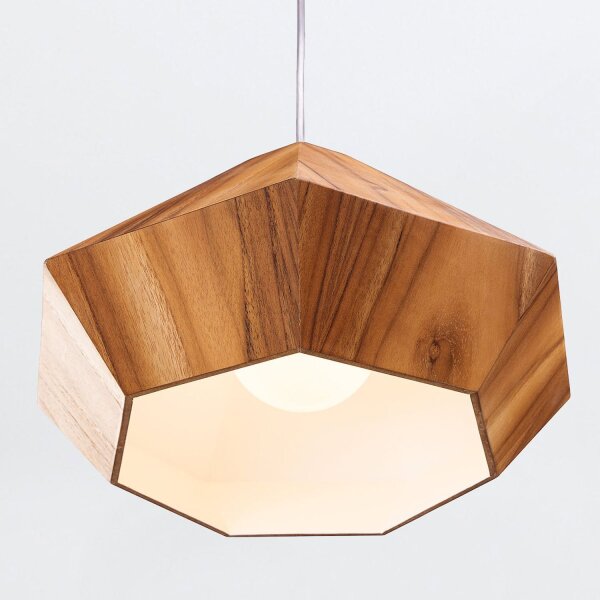 Lampe à suspendre Placage de teck L : 34,5 cm E27 design moderne