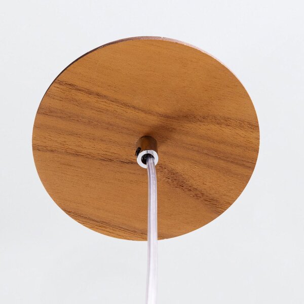 Lampe à suspendre Placage de teck L : 34,5 cm E27 design moderne