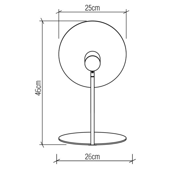 Lampe de table en métal plaqué teck hauteur 46 cm Moderne