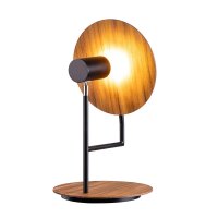 Lampe de table en métal plaqué teck hauteur...