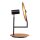 Lampe de table en métal plaqué teck hauteur 46 cm Moderne