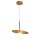 Suspension verre plaqué teck Ø 40 cm E27 Moderne