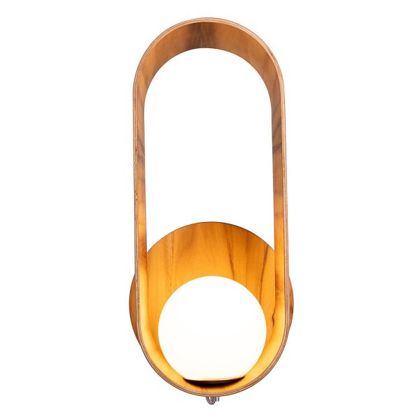 Applique murale verre teck plaqué E27 H : 52,5 cm faible éblouissement