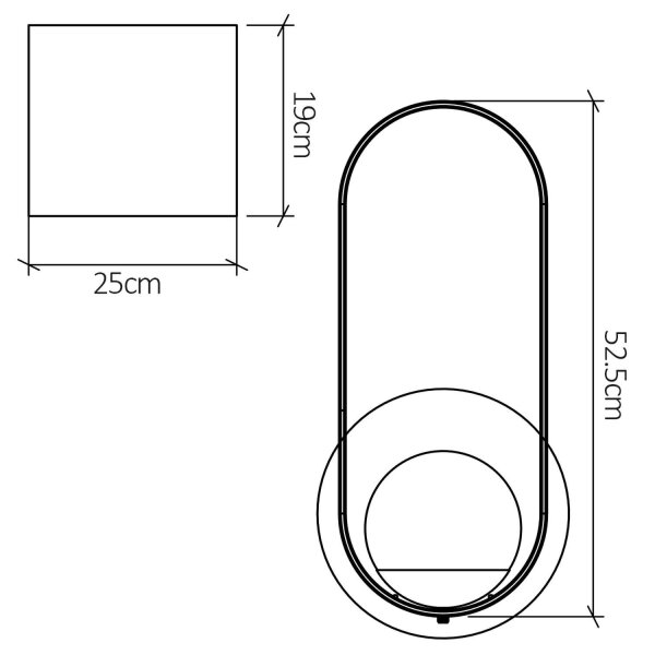 Applique murale verre teck plaqué E27 H : 52,5 cm faible éblouissement