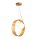 Suspension teck bois plaqué verre Ø 35 cm anneau E27
