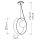 Suspension teck bois plaqué verre Ø 35 cm anneau E27