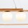 Suspension Moderne L : 85 cm Placage teck bois verre 3x E27
