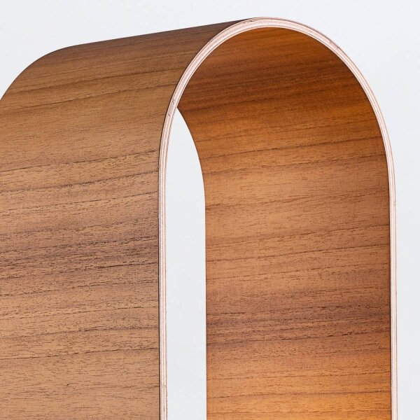 Lampe de table en bois plaqué teck verre 54 cm de haut E27 Moderne