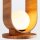 Lampe de table en bois plaqué teck verre 54 cm de haut E27 Moderne