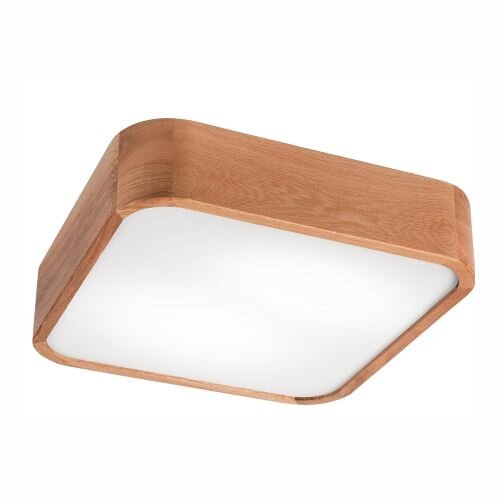 Petit plafonnier carré L : 35 cm bois en pour 2x E27