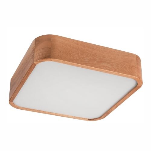 Petit plafonnier carré L : 35 cm bois en pour 2x E27