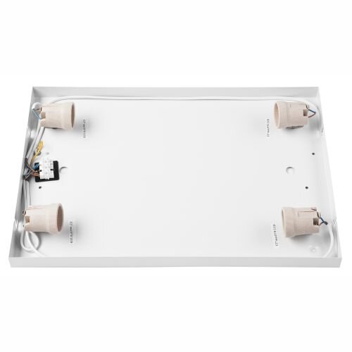 Lampe de plafonnier petit carré L : 45 cm bois métal pour 4x E27