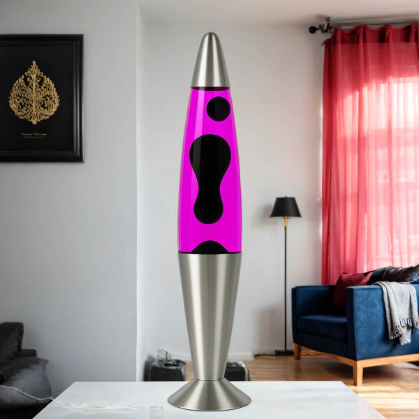 Lampe à Lave Déco Rose Noir 42 cm Rétro JENNY
