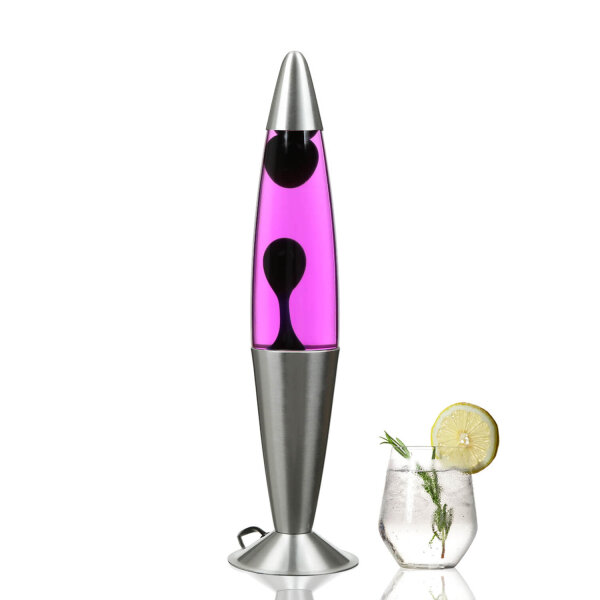 Lampe à Lave Déco Rose Noir 42 cm Rétro JENNY