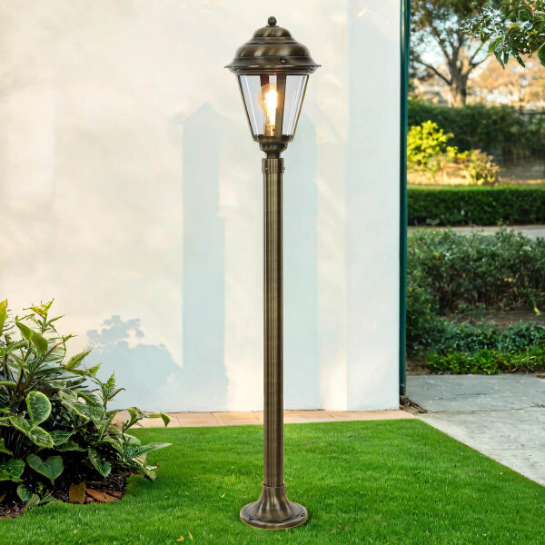 Lampe dallée extérieure Laiton 100 cm Rustique à lancienne E27
