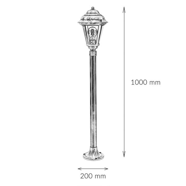 Lampe dallée extérieure Laiton 100 cm Rustique à lancienne E27
