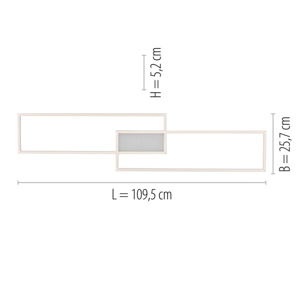 Lampe de plafonnier LED métal 2700-5000 K L:109 cm dimmable