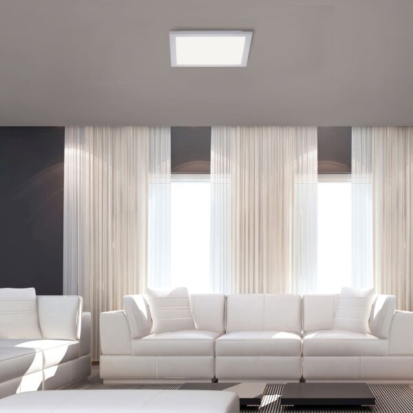 Plafonnier LED blanc plat à faible éblouissement L:29,5 cm 3000 K