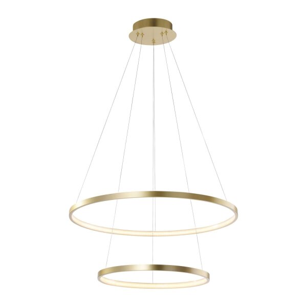 Suspension LED anneaux en métal doré Ø50 cm 3000 K