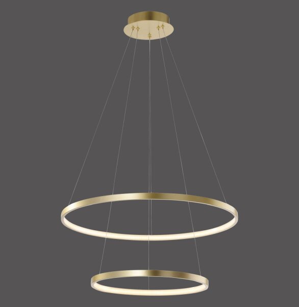 Suspension LED anneaux en métal doré Ø50 cm 3000 K
