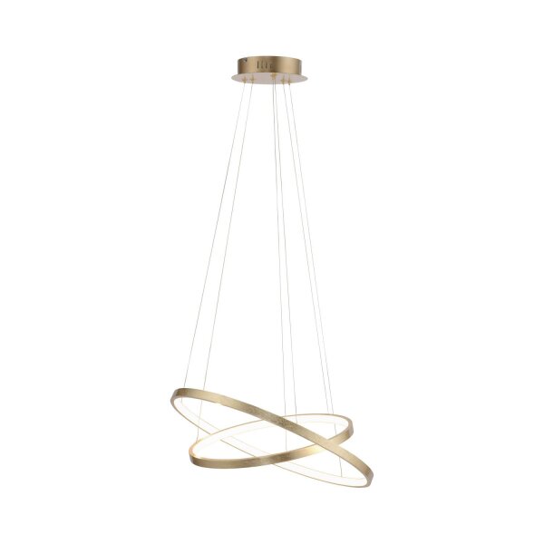 Suspension LED anneaux en métal doré Ø50 cm 3000 K