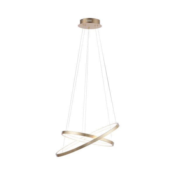 Suspension LED anneaux en métal doré Ø50 cm 3000 K