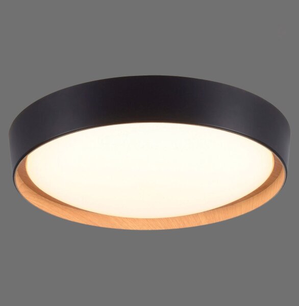 Plafonnier LED Noir Naturel Ø40 cm 3400 lm dimmable