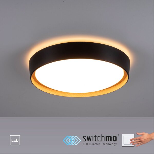 Plafonnier LED Noir Naturel Ø40 cm 3400 lm dimmable