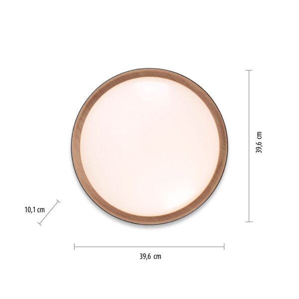 Plafonnier LED Noir Naturel Ø40 cm 3400 lm dimmable