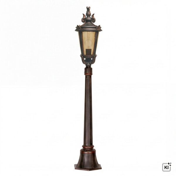 Lampe de jardin sur pied BISHOP H:117cm en bronze antique