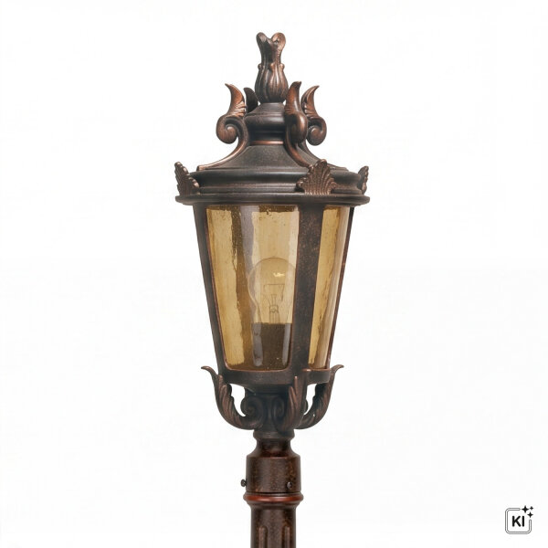 Lampe de jardin sur pied BISHOP H:117cm en bronze antique