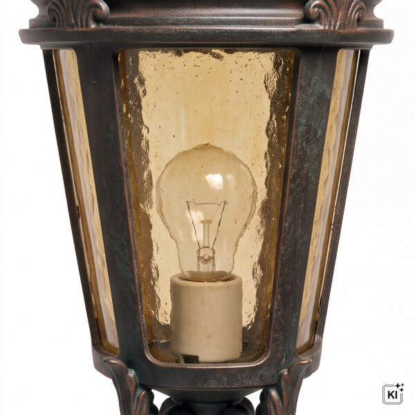 Lampe de jardin sur pied BISHOP H:117cm en bronze antique