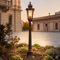 Lampe de jardin sur pied BISHOP H:117cm en bronze antique