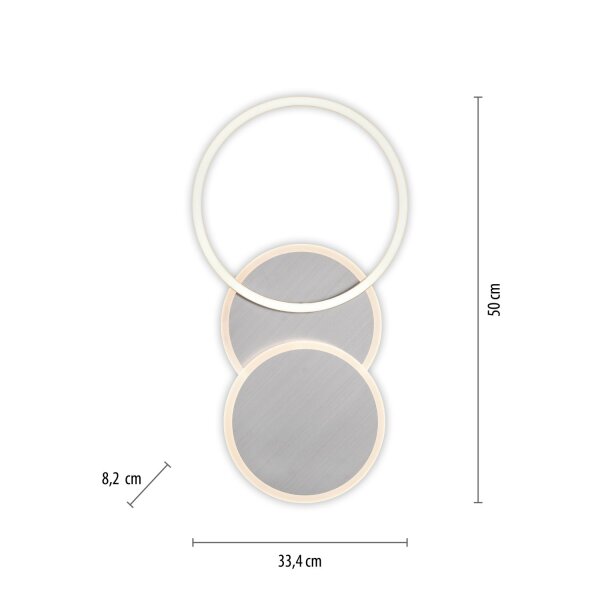 Lampe de plafonnier LED en acier métal blanc chaud 26 W mobile